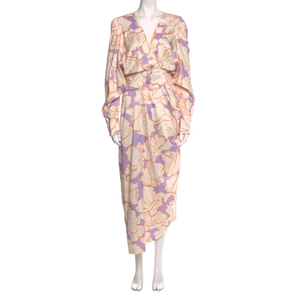 Smythe Floral Dress in Cream and Purple
